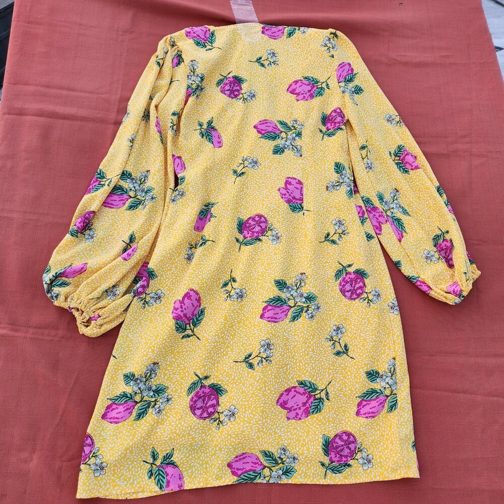 Never Fully Dressed ASOS Yellow & Pink Floral Retro Inspired Dress Small - Picture 3 of 10